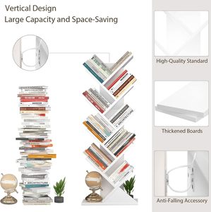 Đa chức năng gỗ Kệ sách 9-Tier kệ sách chống mùa thu tiện ích Tổ chức kệ cho phòng khách nhà văn phòng - Product Image 5