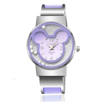Montre-Bracelet rose pour filles, montre à Quartz et diamant pour enfants
