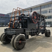 Concasseur à mâchoires mobile haute stabilité pour sable avec moteur AC, roulement et engrenage, haute productivité 8-16t/h, équipement de concassage portable
