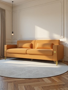 โซฟาเข้ามุมปรับเอนกำมะหยี่ทันสมัย 3 ที่นั่ง พร้อมขาโลหะและหมอนอิง สำหรับห้องนั่งเล่นในโรงแรมและวิลล่า - Product Image 4