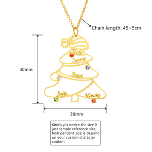 ODM gros femmes lettre personnalisé arbre de vie nom personnalisé collier en acier inoxydable doré arbre généalogique collier - Product Image 3