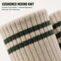 Chaussettes en laine mérinos personnalisées pour la randonnée, chaussettes thermiques rembourrées pour la montagne et les bottes de travail, commande en gros