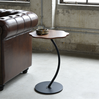 Table d'appoint en bois minimaliste moderne en forme de C - Design élégant, compact et léger, modèle MCS1107 pour canapé, salon et chambre à coucher