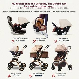 Kinderwagen seggiolino auto e passeggino passeggino passeggino per bambini Poussette 3 En 1 passeggino pieghevole carrozzina 3 in 1 con seggiolino auto - Product Image 4