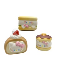 Nouveau jouet comestible créatif en PU à rebond lent, en forme de chat réaliste, thème chat de dessin animé mignon, en forme de pain/gâteau, anti-stress