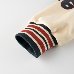 Vintage cuello en V Patchwork manga larga Regular polar carta bordado moda Otoño Invierno al aire libre personalizado béisbol Varsity chaqueta - Product Image 5
