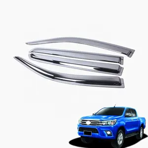 Hilux — kit de 4 pièces pare-soleil de porte chromé de haute qualité, pare-soleil, vent, intempéries, pour Hilux Revo 2015, 2016, 2017