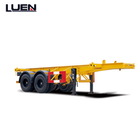 Semi-remorque à châssis en acier à deux essieux LUEN, capacité de charge de 51 000 kg, dimensions 12 550 x 2 550 x 1 360 mm, pour le transport