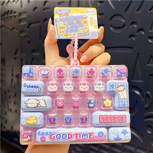 Nouveau porte-clés mini-clavier anti-stress, 26 touches souples, jouet sensoriel de dessin animé, pendentif, breloque de sac portable Kawaii, cadeau - Product Image 4