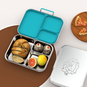 Lonchera Bento de Acero Inoxidable para Niños, a Prueba de Fugas, con 3 Compartimentos, Recipientes para el Almuerzo Escolar de Acero Inoxidable 304 - Product Image 1