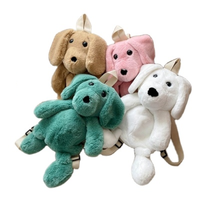 Sac à dos promotionnel en peluche Kawaii de couleur personnalisée pour chien sac d'école pour cadeau pour enfants