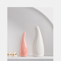 Vase en porcelaine monochrome de style nordique, fait main, pour fleurs séchées, arrangements floraux, décoration intérieure pour le salon