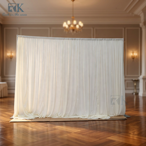 White Pipe Drape <b>Stand</b> Banquet Hall <b>Backdrop</b> Pipe Wedding Stage Decors - Product Image 1