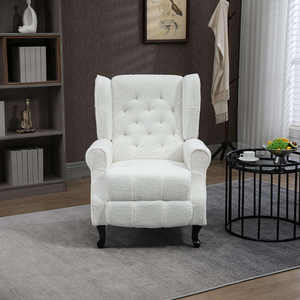 Sillón de salón de lujo de tela blanca, cómodo sillón reclinable <span class=keywords><strong>individual</strong></span> de empuje hacia atrás - Product Image 2
