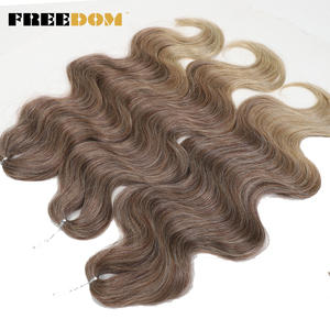 Estensioni per Capelli Sintetici Tinti a Onda 24 Pollici 3 Pezzi Trecce Ondulate per Capelli <span class=keywords><strong>Marroni</strong></span> e Biondi - Product Image 3