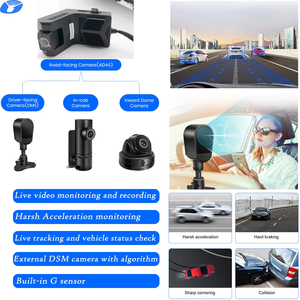 Caméra embarquée 4G GPS avec surveillance du conducteur par IA, alarme de fatigue <span class=keywords><strong>DSM</strong></span> et système d'avertissement ADAS avec vidéo en temps réel - Product Image 4