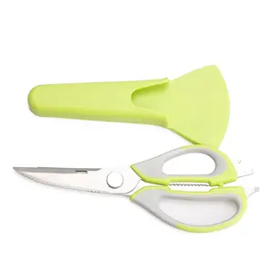 wholesale stainless steel chicken bone scissors Multifunction fridge detachable kitchen scissors with Magnetic cover