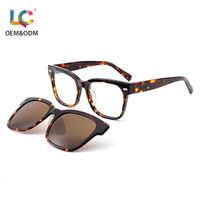 Gafas Ópticas de Acetato Hechas a Mano de Alta Calidad con Clip Magnético UV400 para Gafas Unisex