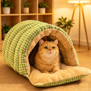 Pet Cat Dog House Cave Cozy Soft Kennel <b>Beds</b> for Indoor Warm Sleeping <b>Bag</b> Washable Pet Cushion Plush Puppy Kitten <b>Bed</b> Nest - Product Image 6