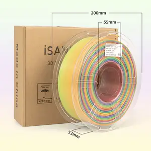 ISANMATE गर्म बेच इंद्रधनुष मैट रेशा पीएलए + इंद्रधनुष रेशा 1.75mm 1kg 3d प्रिंटर इंद्रधनुष फिलामेंट