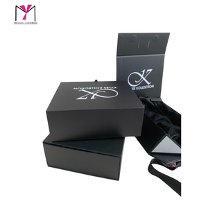 MUYANG Custom Luxury <b>Black</b> <b>Box</b> With Satin Insert for High Quality Wig Packaging <b>Box</b> With Bow - Product Image 6