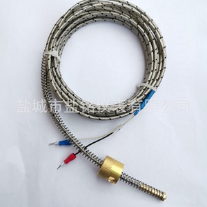 Salt Inscription J Type Thermocouple Temperature Sensor WRF-396 Wire Leads Customizable For Injection Molding Extrusion - Product Image 1