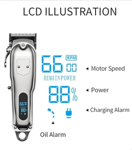 ZP-997 professionale ricaricabile metallizzato elettrico LCD parrucchiere barbiere tagliatore capelli - Product Image 3