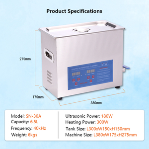 Lavadora ultrasónica Industrial Digital <span class=keywords><strong>de</strong></span> acero inoxidable <span class=keywords><strong>de</strong></span> 6.5L, piezas <span class=keywords><strong>de</strong></span> automóviles eléctricos, carburador <span class=keywords><strong>de</strong></span> Gas, limpiador <span class=keywords><strong>de</strong></span> <span class=keywords><strong>motor</strong></span>, <span class=keywords><strong>lavado</strong></span>, 2 unidades - Product Image 6