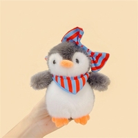 En gros, Mini porte-clés pendentif pingouin en peluche mignon avec nœud papillon, animal en peluche doux, breloque de sac