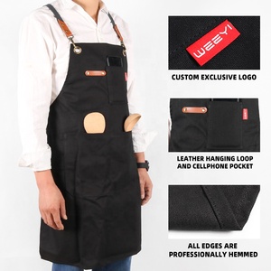 Tạp Dề Chéo Vải <span class=keywords><strong>Cotton</strong></span> CHANGRONG Logo Tùy Chỉnh Đàn Ông Phụ Nữ Đầu Bếp Bồi Bàn Nghệ Sĩ Barista Cafe Shop Bar Nhà Hàng Tạp Dề Làm Việc - Product Image 3