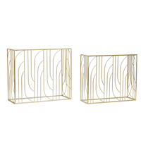 Ensemble de table miroir Console de décoration de mariage Tables d'appoint d'angle classiques Meubles de salon en verre or fourni Top moderne 1-3 jours