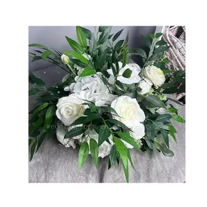 New Trend Artificial Flower Decor Wedding Artificial White Rose Flower Ball Centerpieces Silk Table Flower Ball For Wedding