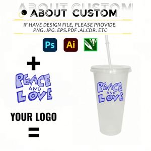 Vaso de Plástico Desechable de PP de 710 ml (24 oz) de Ultra Alta Capacidad con Pajita, Personalizable con Logotipo, Colorido, para Fiestas y Eventos, Venta al Por Mayor - Product Image 3