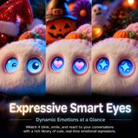 Jouets en peluche IA avec tenue tricotée, jouet interactif intelligent aux yeux dynamiques, cadeau de Noël émotionnel pour enfant