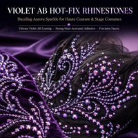 Strass en verre thermocollant SS6 SS10 SS16 SS20 Couleurs AB Violet AB Diamant Strass Cristal thermocollant Emballage en vrac pour usine