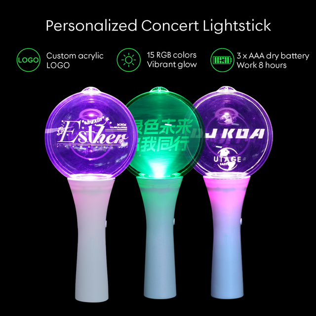 Lightstick Personalized Logo Printing LED Light Stick Custom Acrylic Glow Stick for Kpop Fans