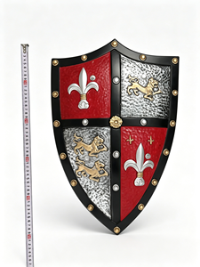 Bouclier de Chevalier Médiéval en Mousse, Jouet, Accessoire de Jeu de Rôle, Rouge et Noir, avec Crête, Décoratif, Objets de Collection, Unisexe - Product Image 4