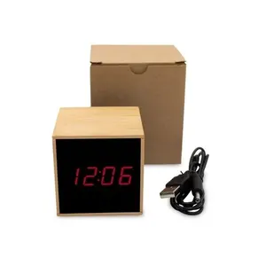 Reloj de mesa de bambú, merchandising sostenible - Product Image 2