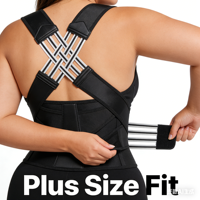 Correcteur de posture large pour le dos, taille plus, pour adultes, soutien lombaire respirant et réglable pour les grandes morphologies