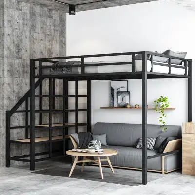 High Quality Top Bunk Bed with Desk Underneath School Furniture Bedroom Furniture for University Metal Modern Dormitory Student