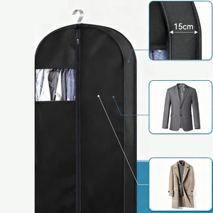 Sacs à vêtements en cuir personnalisés, imperméables, anti-poussière, robustes, avec fermeture éclair, sangle réglable et soufflet de 6 pouces pour suspension - Product Image 2