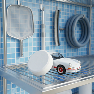 Nouvelle technologie, comprimé de <span class=keywords><strong>chlore</strong></span> à libération lente de 200 g, blanc éclatant, diamètre 7,5 mm, pureté 99 %, pour l'entretien saisonnier des piscines - Product Image 1