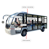 Bus électrique de tourisme entièrement fermé certifié CE Tarion, 5 rangées, 14 sièges, portes et fenêtres, batterie au lithium, 30 km/h, autonomie de 100-130 km