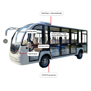 Bus électrique de tourisme certifié CE, entièrement fermé, 5 rangées, 14 places, avec portes et fenêtres - Product Image 2