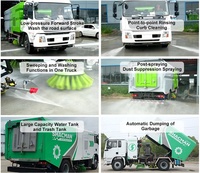 Camion balayeuse routière à haute pression et aspiration, capacité de 5m³ pour l'eau et 4m³ pour les déchets, 4x2, état neuf, marque Shacman