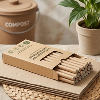 Pailles en papier jetables écologiques 12*210mm pour Bubble Tea et boissons de fête