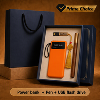 Banque d'alimentation de luxe promotionnelle pour entreprise 10000mAh Stylo Clé USB personnalisée Kits exécutifs personnalisés Cadeau d'entreprise personnalisé
