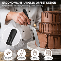 Ensemble de spatules à glaçage rectangulaires professionnelles Anaeat, 2 pièces, 15 cm et 20 cm, lames en acier inoxydable, plastique épais et durable, décoration de gâteaux