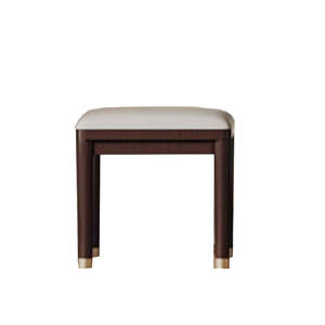 Tabouret de coiffeuse en bois massif confortable et durable de style Wabi-Sabi, banc ottoman amovible pour la chambre à coucher ou l'entrée, siège pour la routine de maquillage - Product Image 1