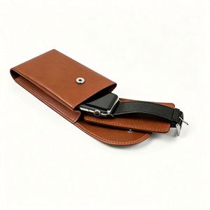 Estuche de Reloj de Cuero PU con Logotipo Personalizado para Viaje, Bolsa de Almacenamiento de Joyas Portátil, Funda Protectora para Reloj de Pulsera con Forro Suave - Product Image 1